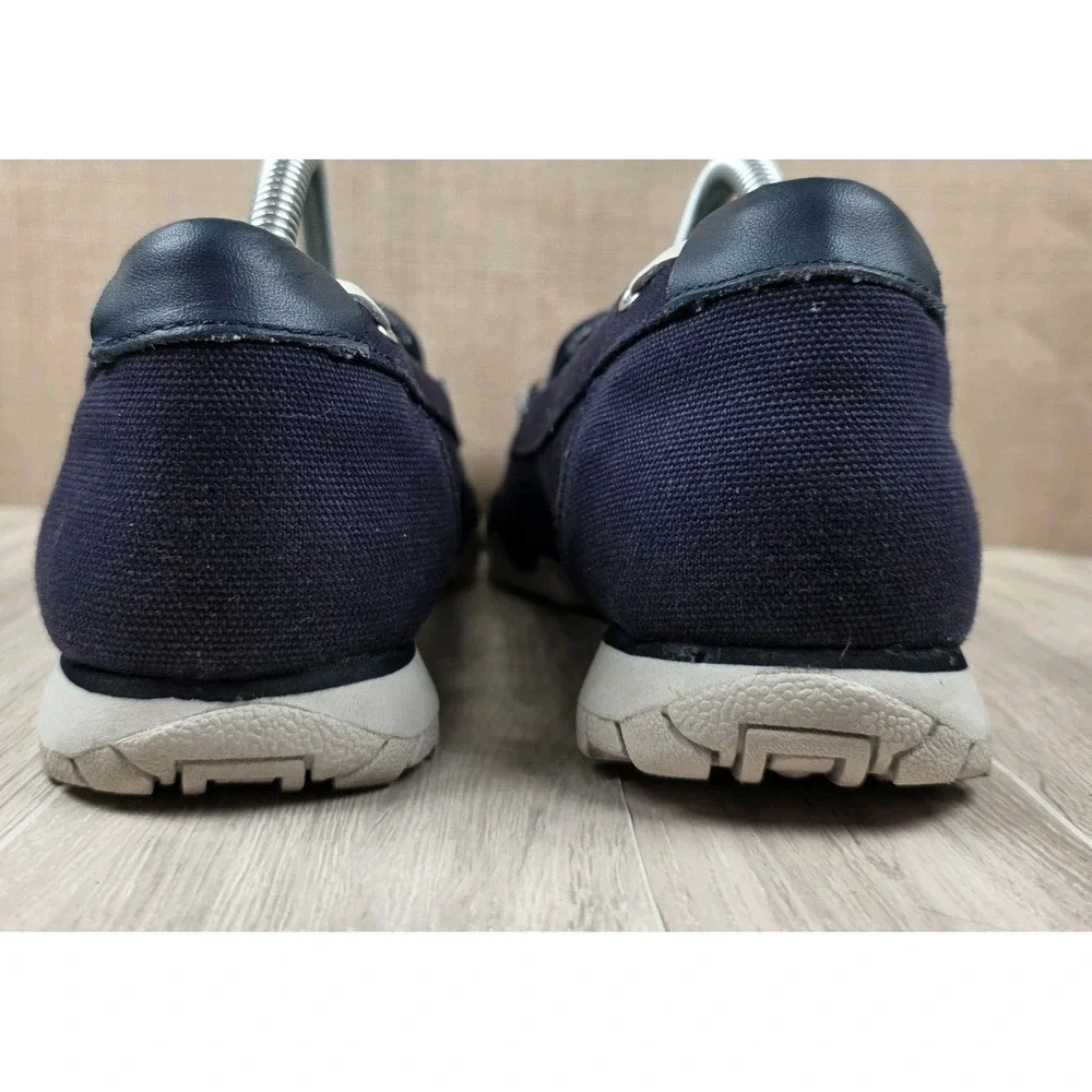 Skechers Womens Size 11 Biker Pedestrian Slip On Shoes Navy Blue Canvas Sneakers